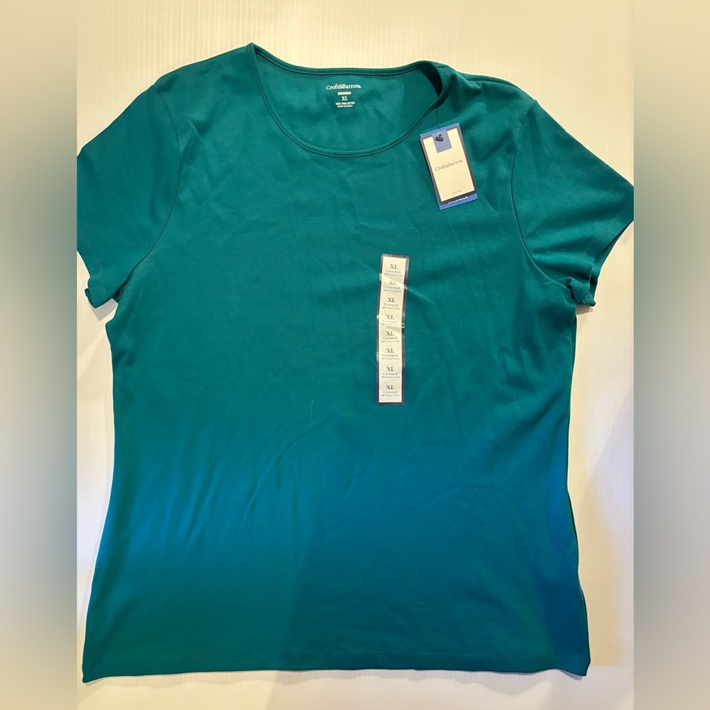 NWT Croft & Barrow teal crewneck